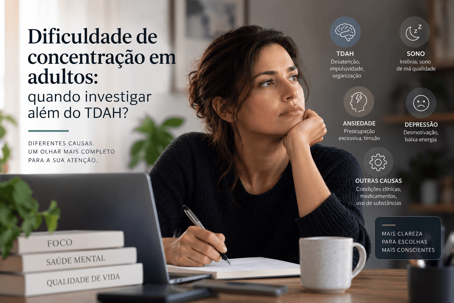 Dificuldade de concentração em adultos: quando investigar além do TDAH?